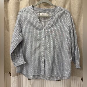 Chic Striped Button Down Shirt in Blue by Coldwater Creek
